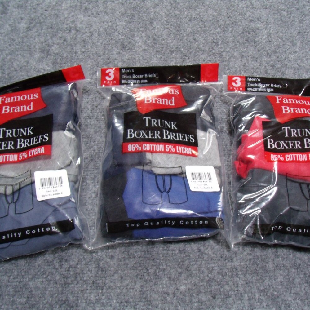 Famous Brand  Trunk Boxer Briefs 12 pair. Different colors